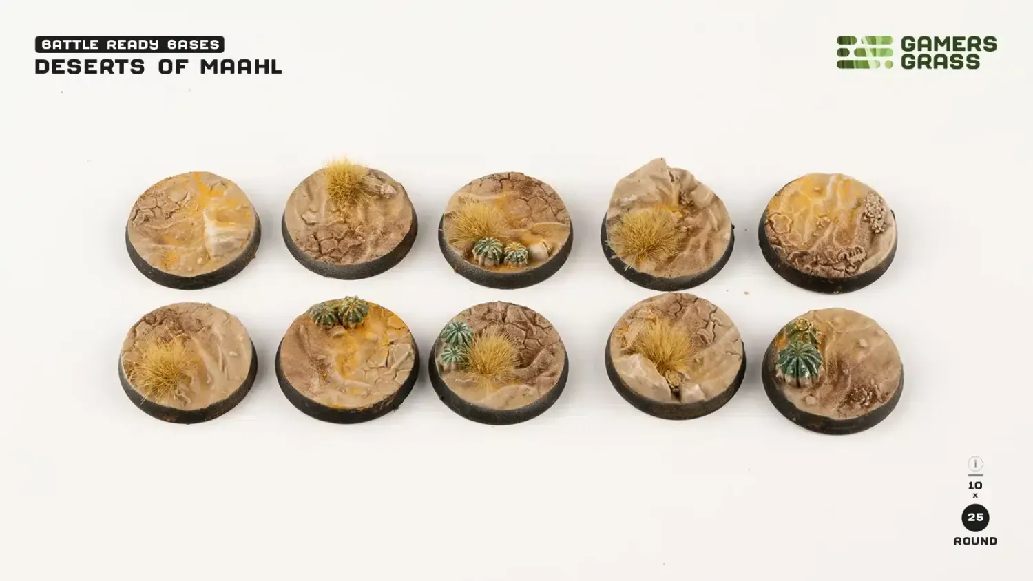 Deserts of Maahl Bases 25mm x 10