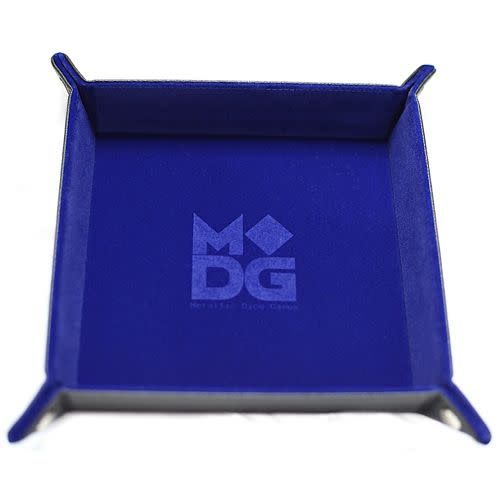 VELVET FOLDING DICE TRAY 10&quot; X 10&quot; BLUE