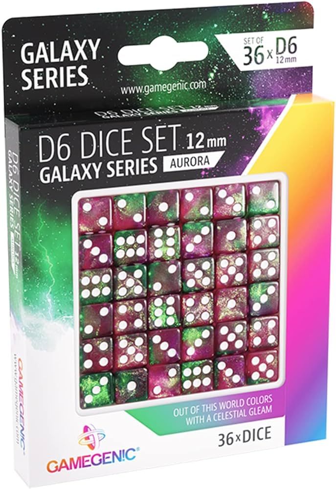GALAXY SERIES - AURORA - D6 DICE SET 12 MM (36 PCS)