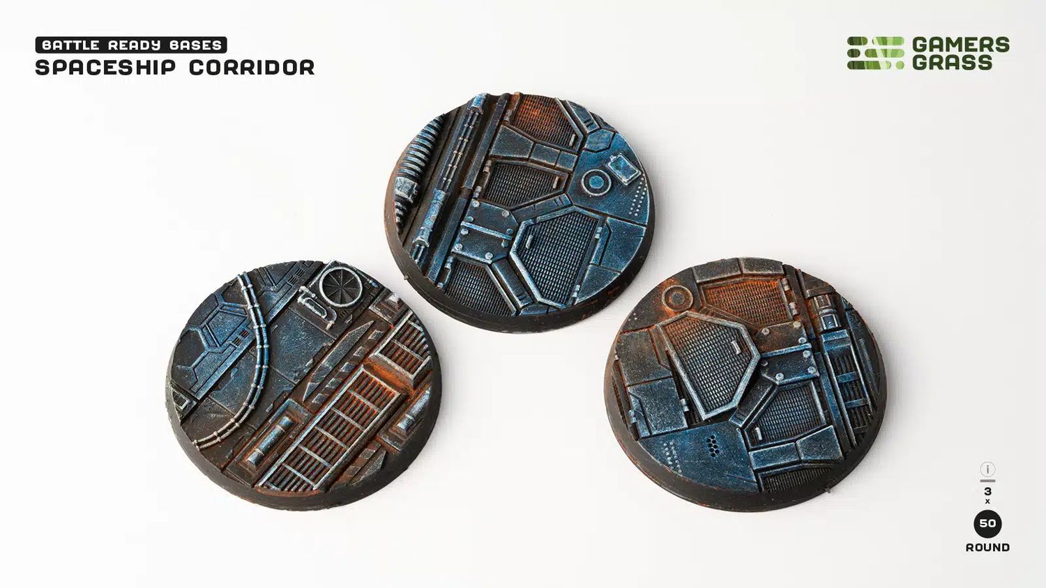 Spaceship Corridor Bases, Round 50mm