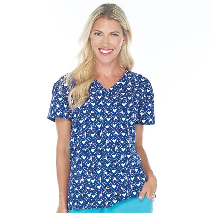 Heart Patch V-Neck Scrub Top