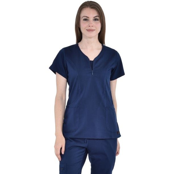 Marilyn Monroe Zipper Neck Scrub Top