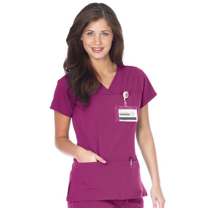 Jockey Six Pocket Jewel Neck Scrub Top