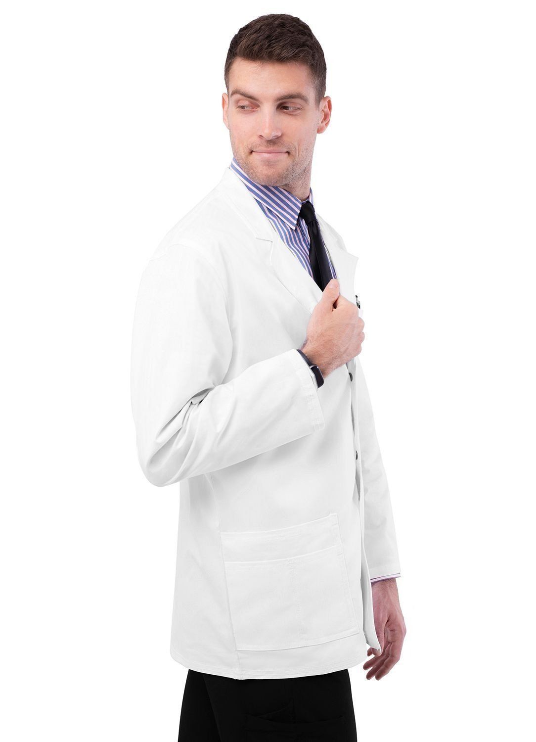 Adar Mens 31&quot; Snap Front Lab Coat