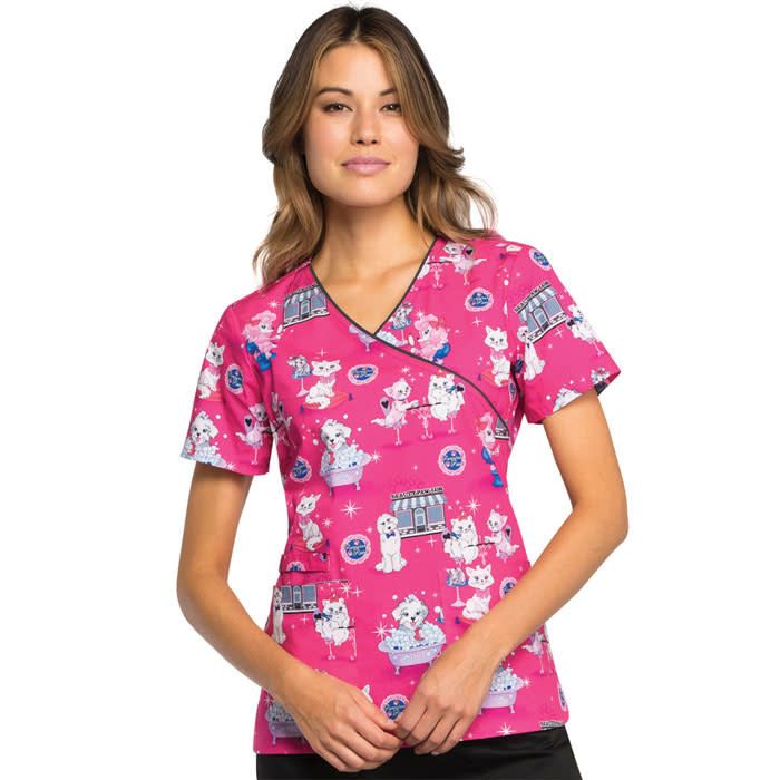 Cherokee Beauty Paw-Lor V-Neck Scrub Top