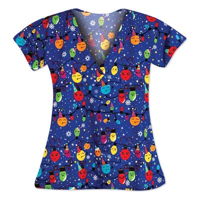 Ladies V-Neck  Top  Merry &amp; Bright