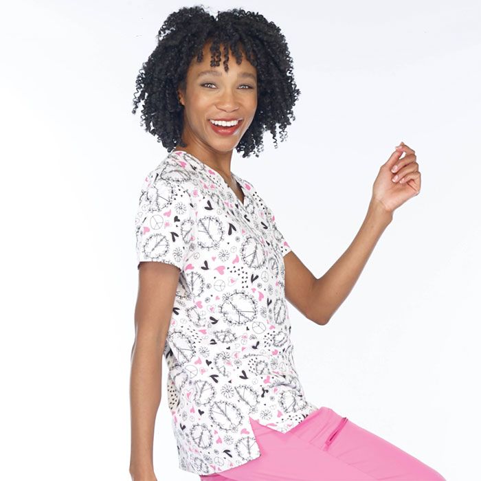 Ladies Three Pocket V-Neck Top - PEACE OFFERING
