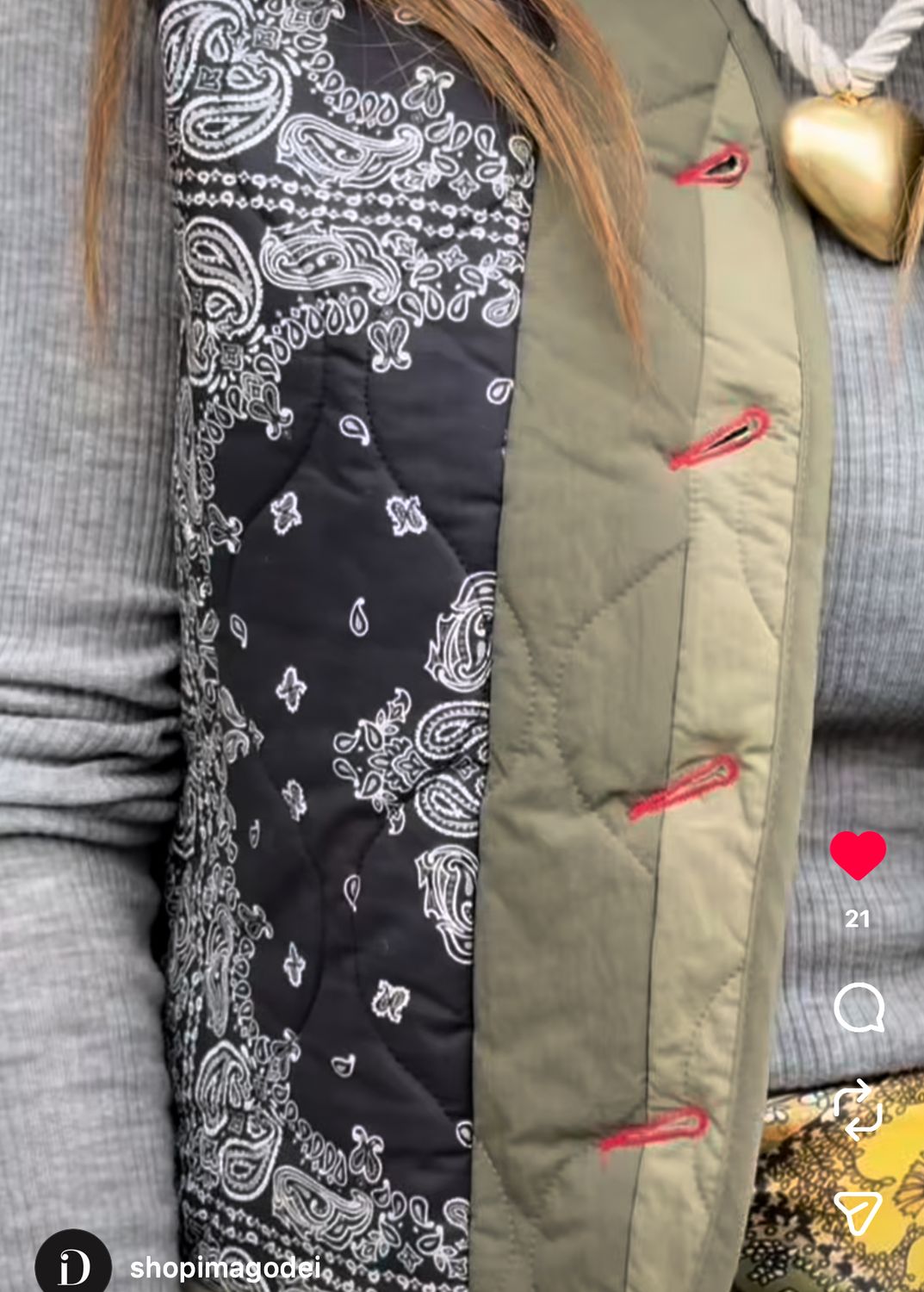 Paisley Quilted Cargo Vest