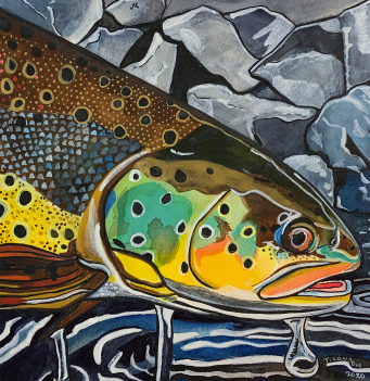 Trout Tale Original Painting Art Print