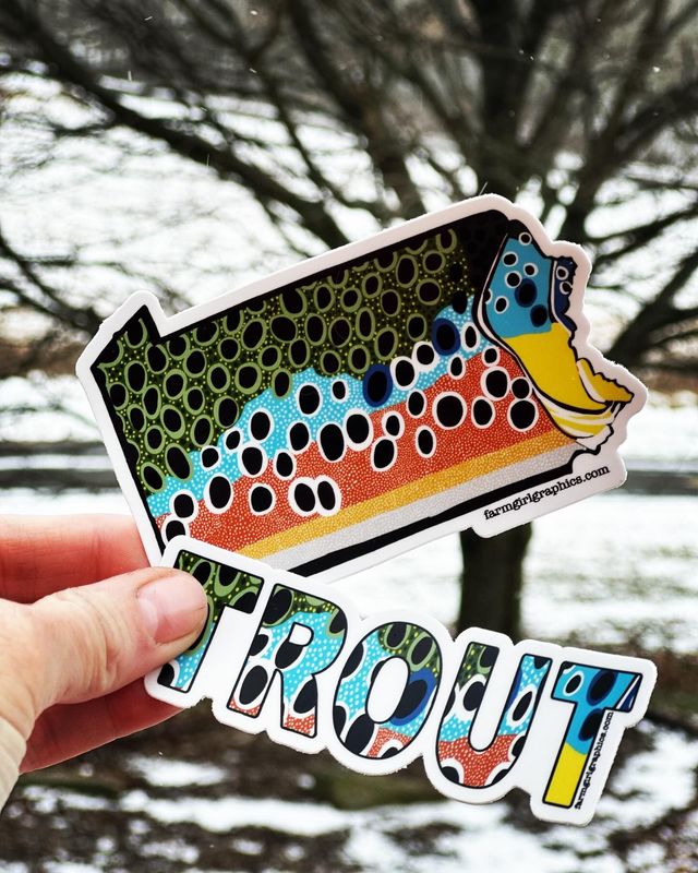 TROUT Words Vinyl Decal