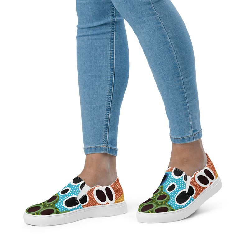 Farm Girl Graphics "Brown Trout" Women’s slip-on canvas shoes