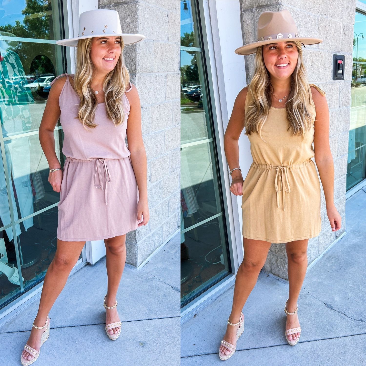 Tie Shoulders Knit Dress