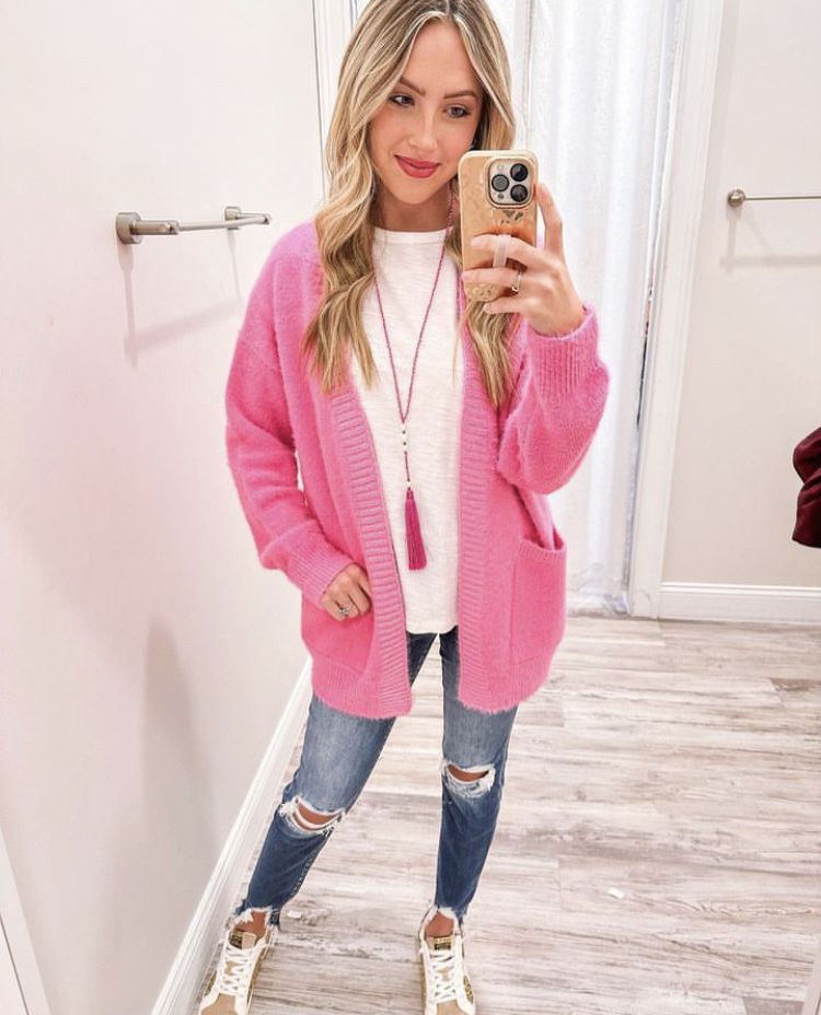 Fuzzy Long Cardigan