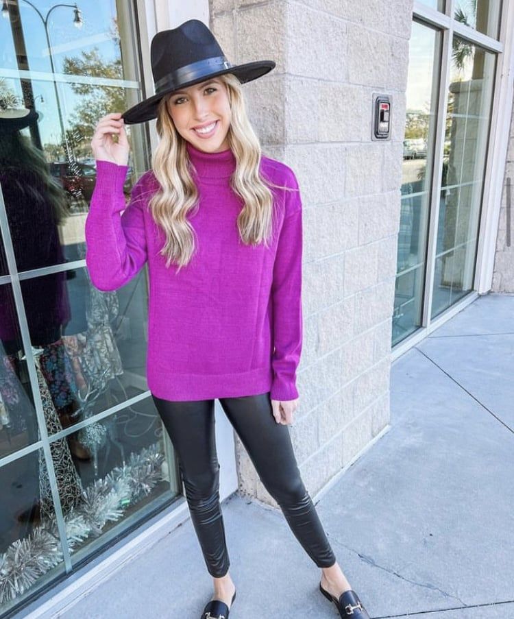 Turtle Neck Sweater - Orchid