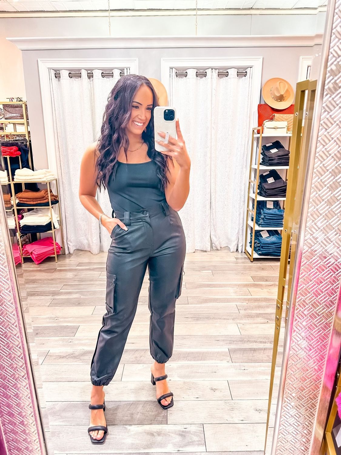 High Rise Pleather Joggers