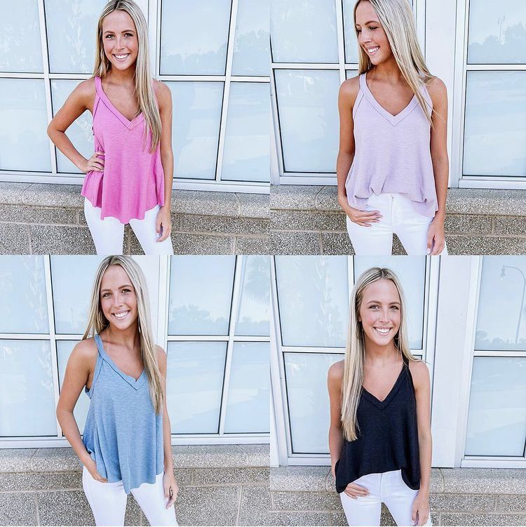 Relaxed Fit Ribbed Tank Top