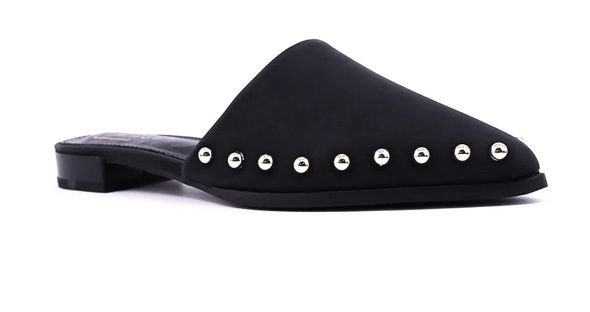 Trinity Studded Mules - Black