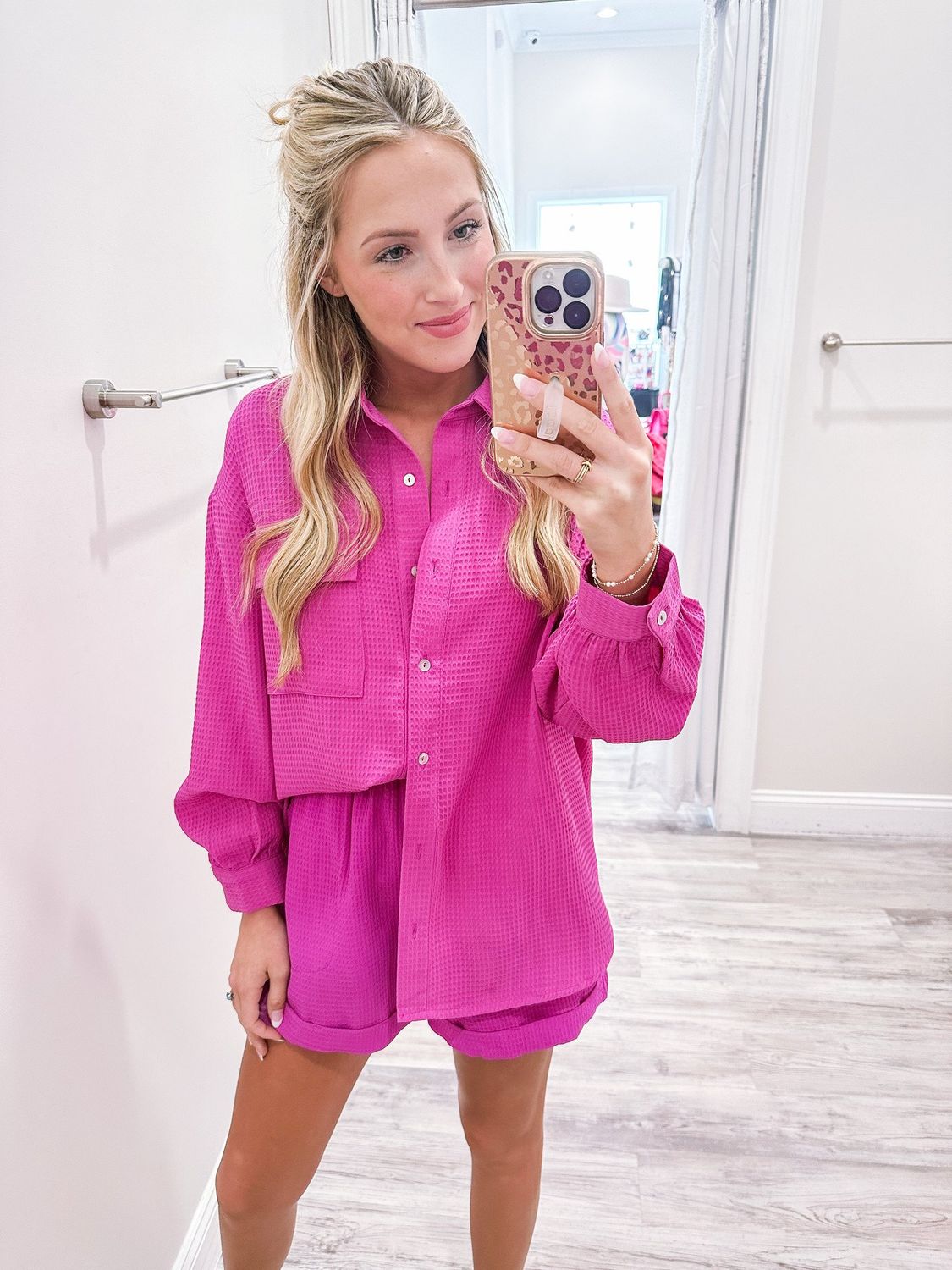 Lightweight Waffle Shacket