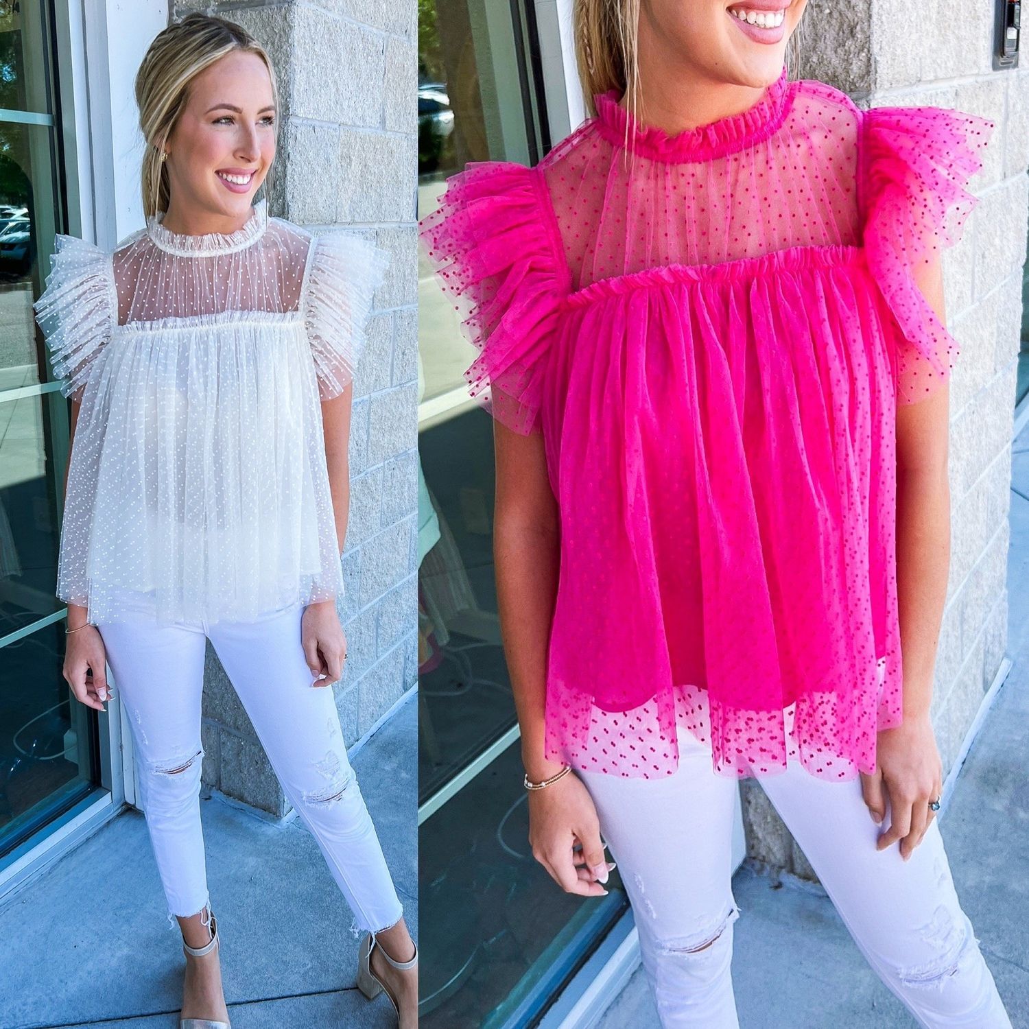Dotted Tulle Top