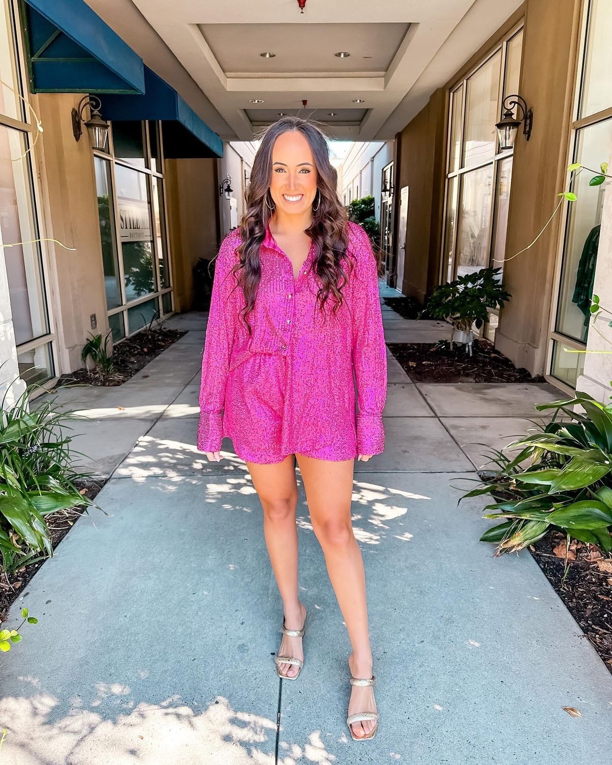 Sequin Shorts - Fuchsia