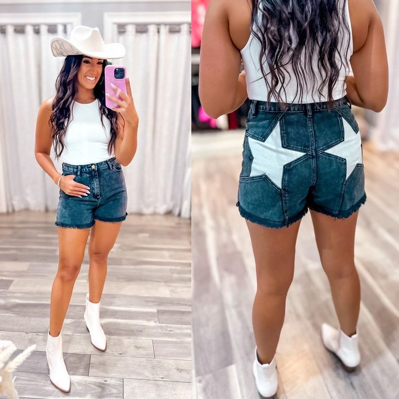 Star Pocket Denim Shorts