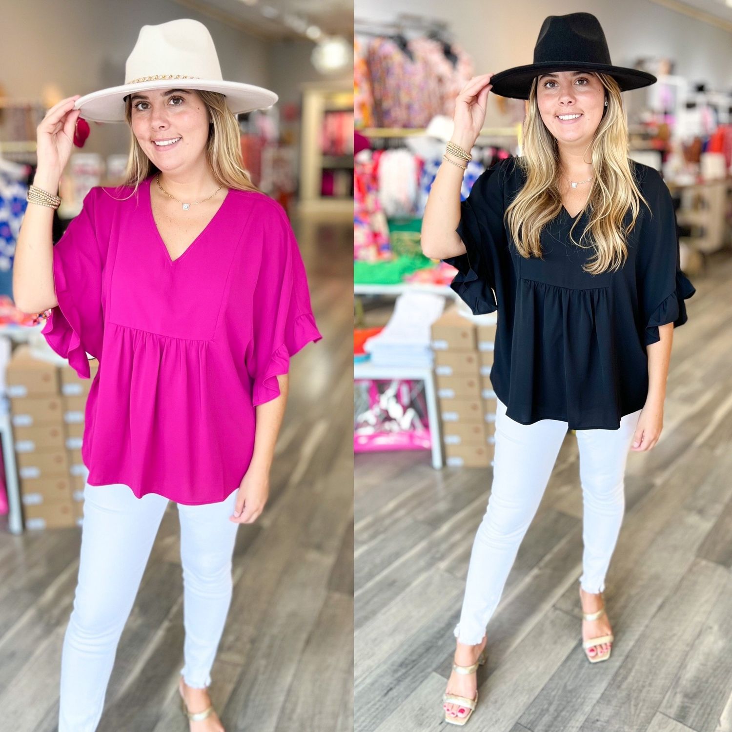 Ruffle Sleeves Top