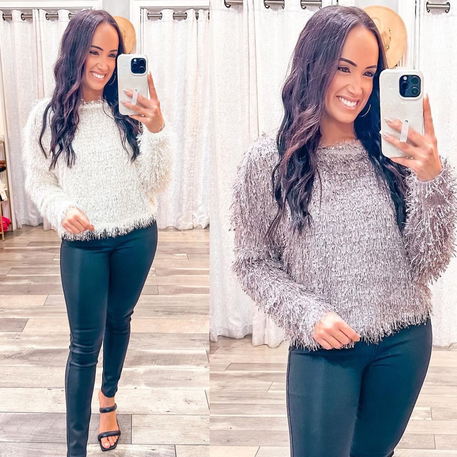 Fuzzy Drop Shoulder Sweater Top