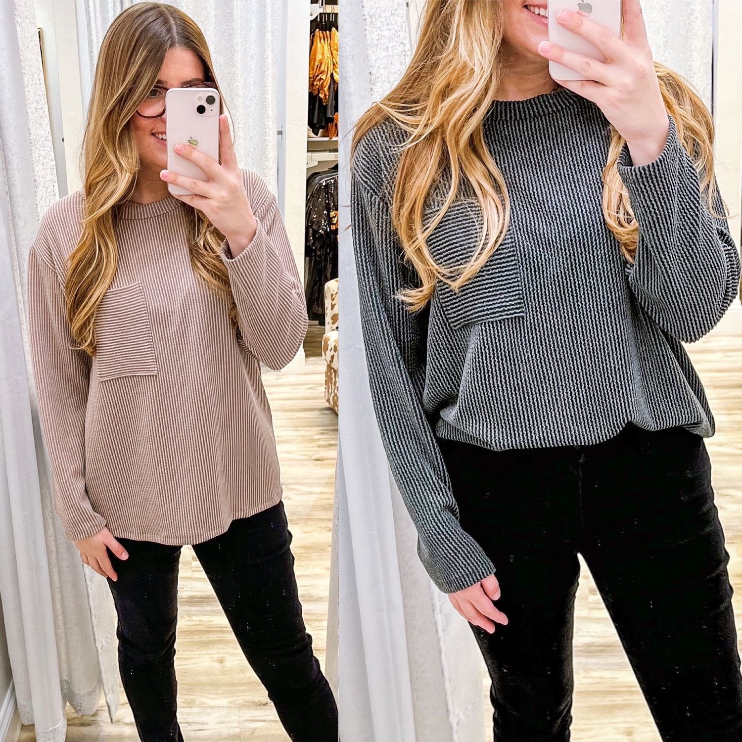 Ribbed Pocket Top