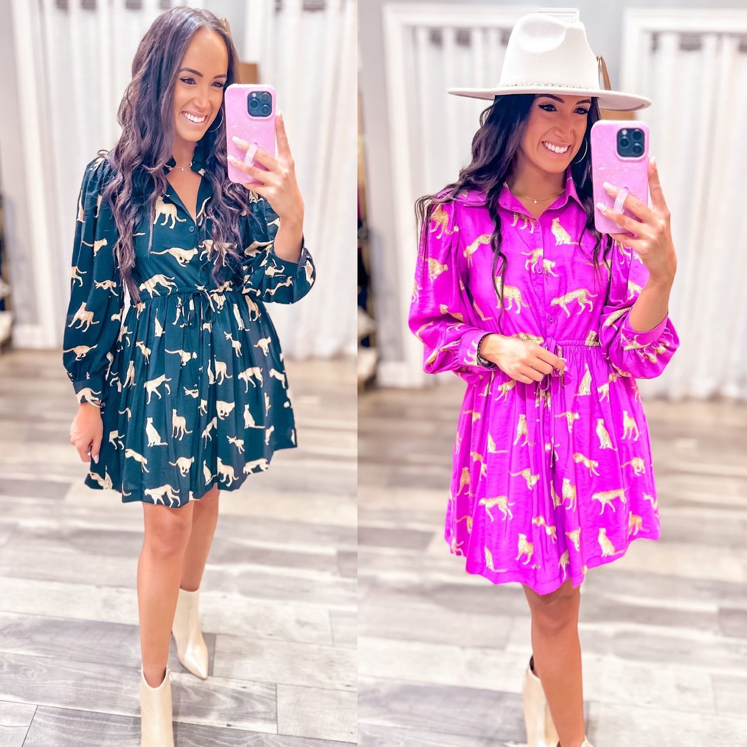 Cheetah Tie Waist Dress