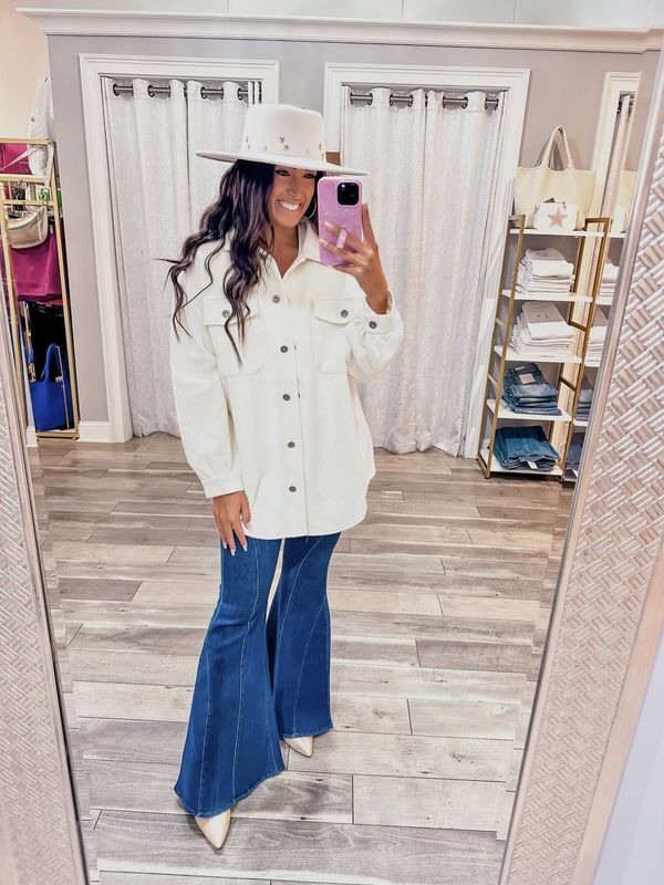 Textured Shacket - Ecru