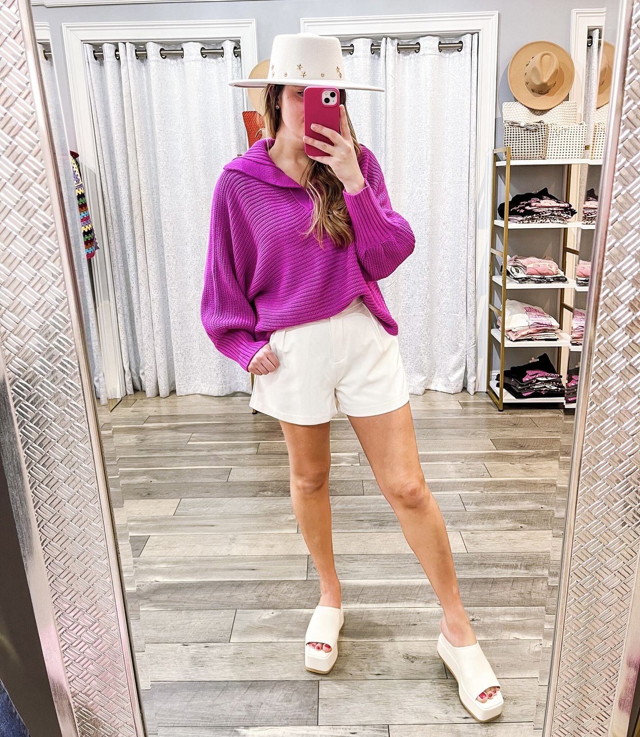 Collared Sweater - Magenta