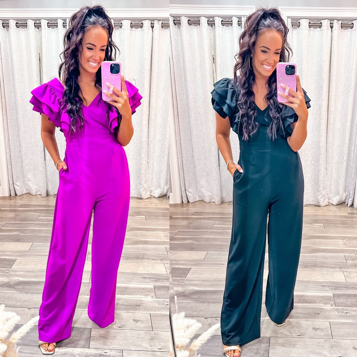 Ruffled Shoulders Jumpsuit