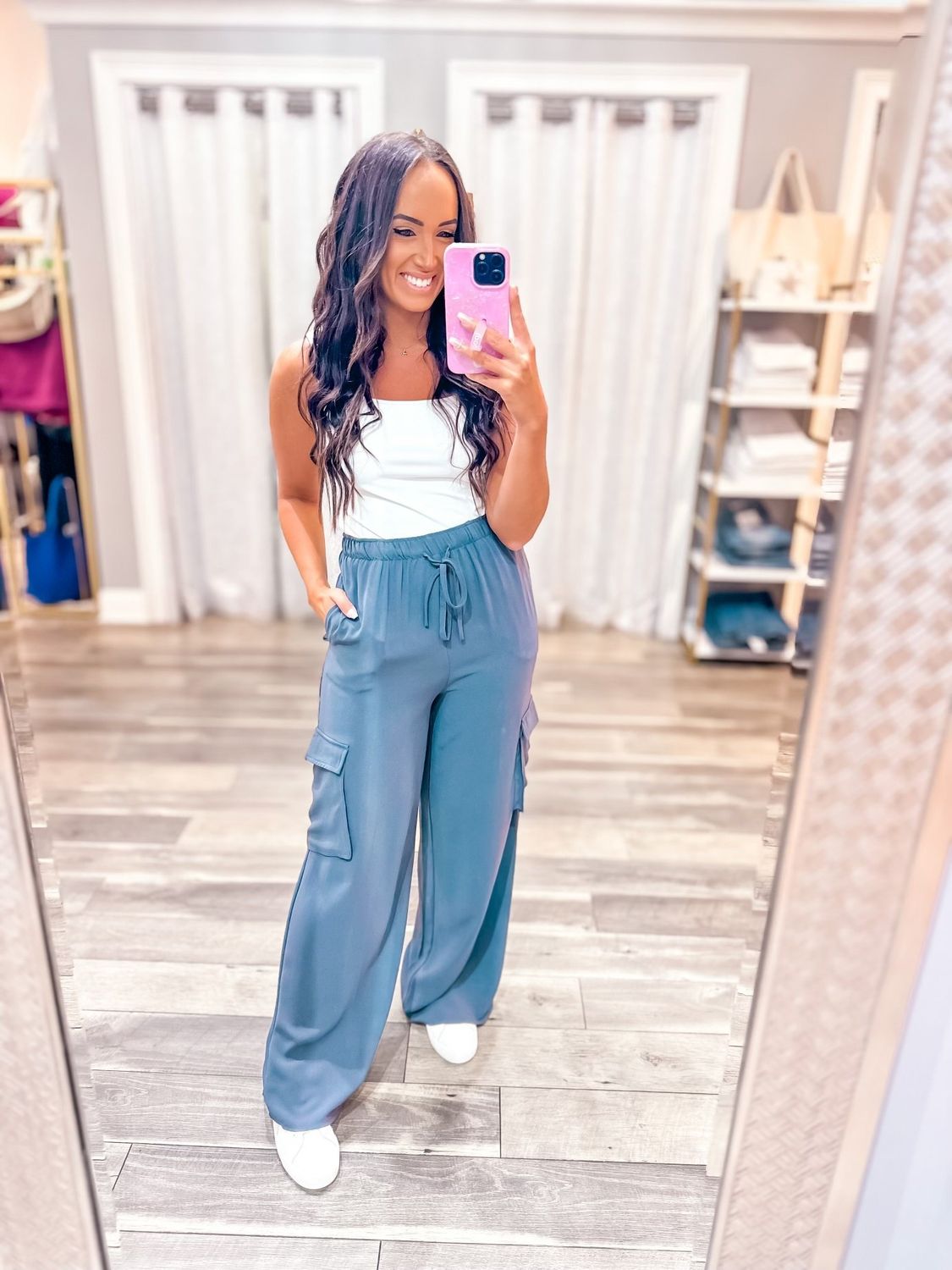 Wide Leg Utility Pants - Charcoal