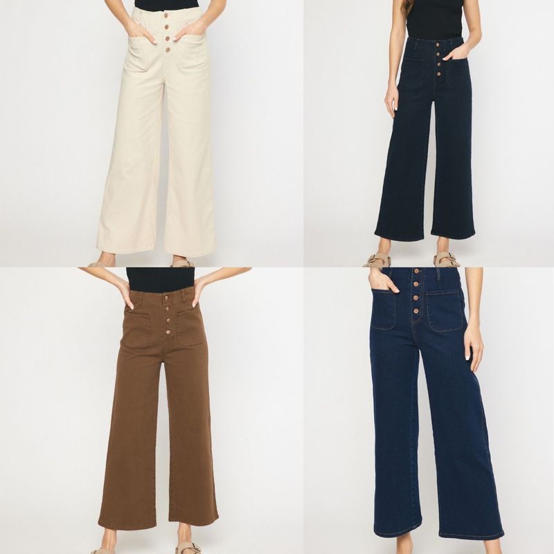 Button Up Cropped Jeans