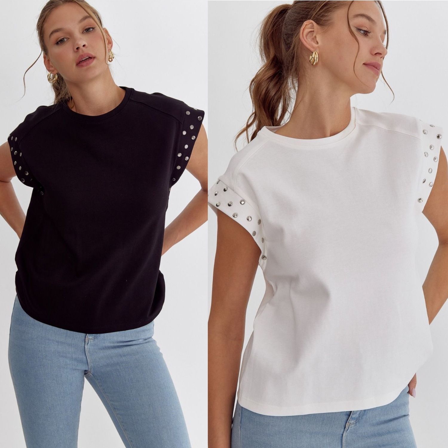 Studded Sleeves Tee