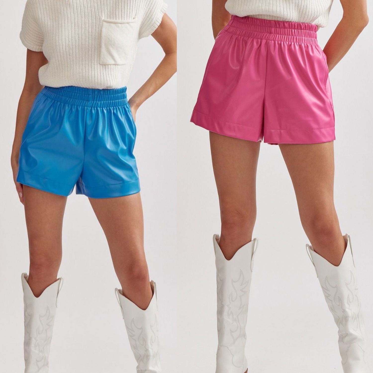 Pleather High Waist Shorts