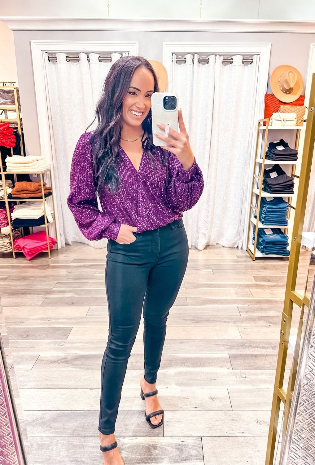 Sequin Bodysuit - Violet