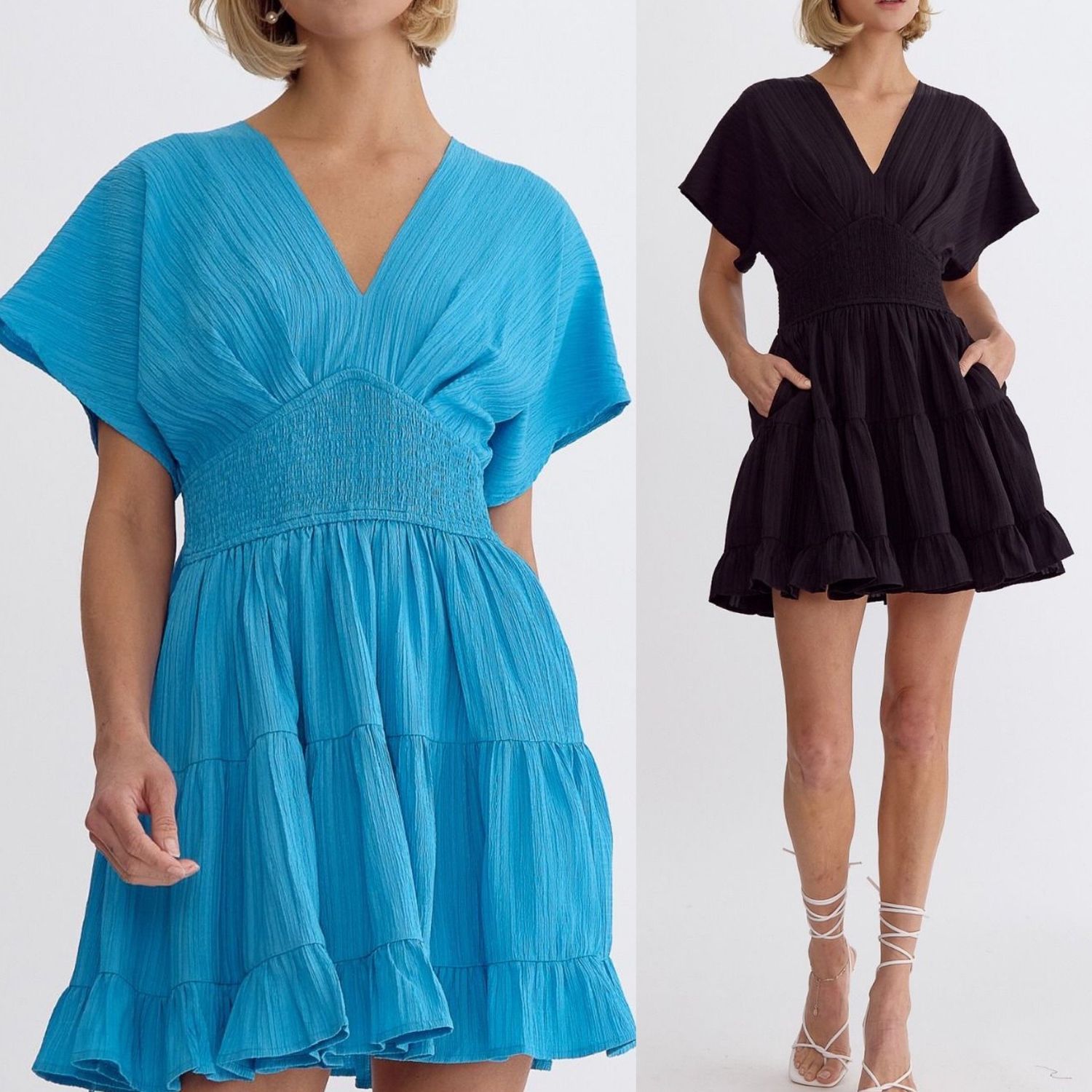 Textured Tie Back Dress