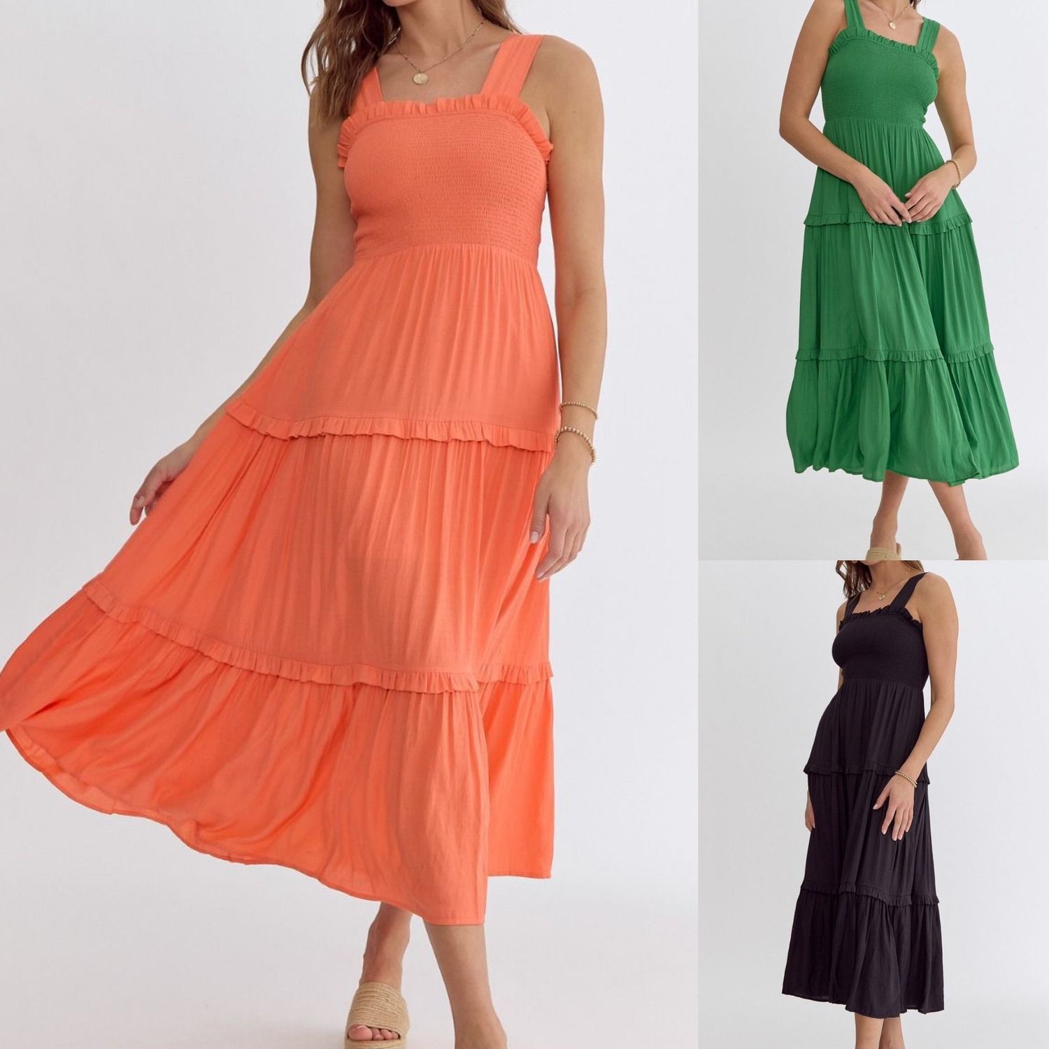 Smocked Tiered Maxi Dress