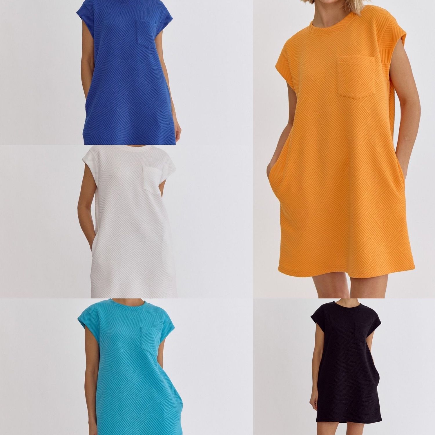 Textured Pocket Dress