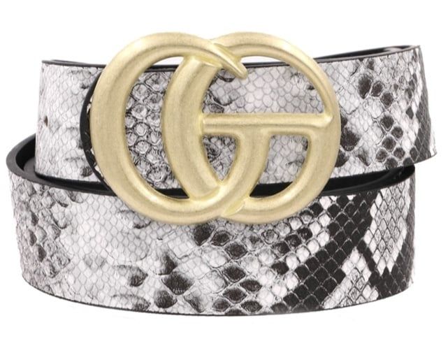 Snake Skin Belt - Black