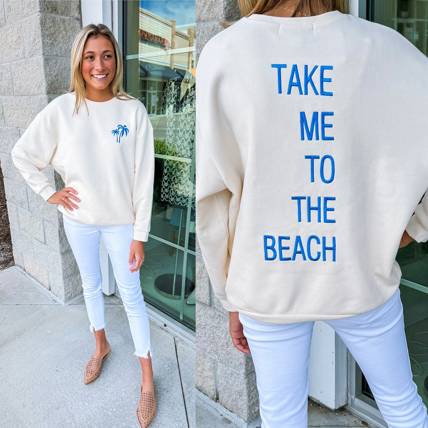 Take Me To The Beach Sweatshirt - Coconut