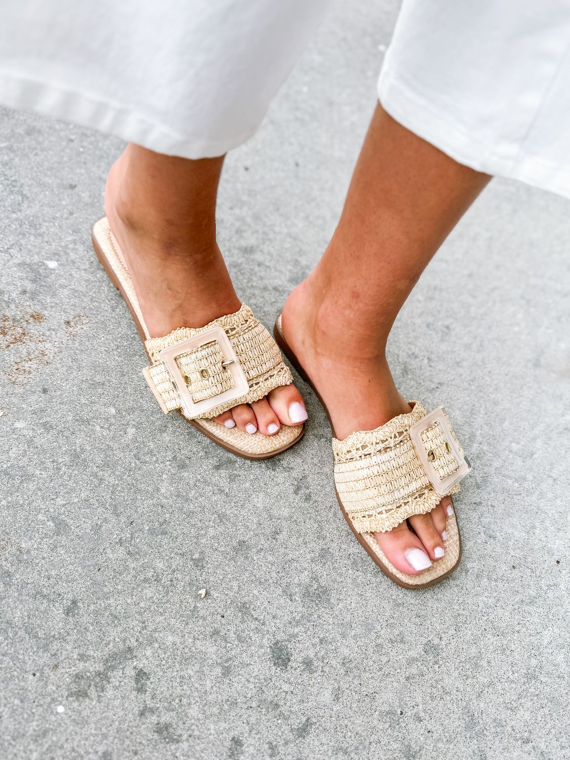 Raffia Sandals - Natural