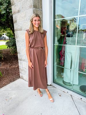 slim fit dress slacks Zimora Gold Buckle Waist Drape Maxi Dress White main image 0