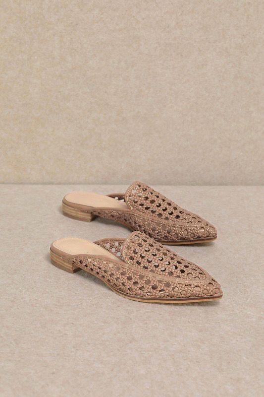 Alissa Leather Mules - Nude