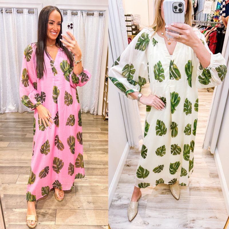 Palm Leaf Maxi Dress
