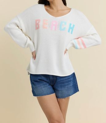 Beach V Neck Sweater - Ivory