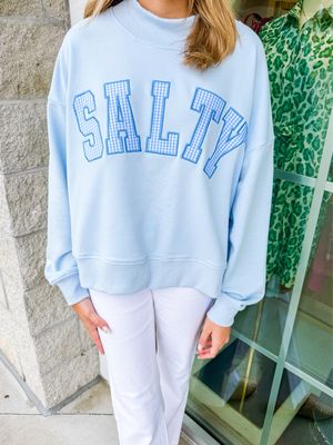 SALTY MocK Neck Sweatshirt - Blue