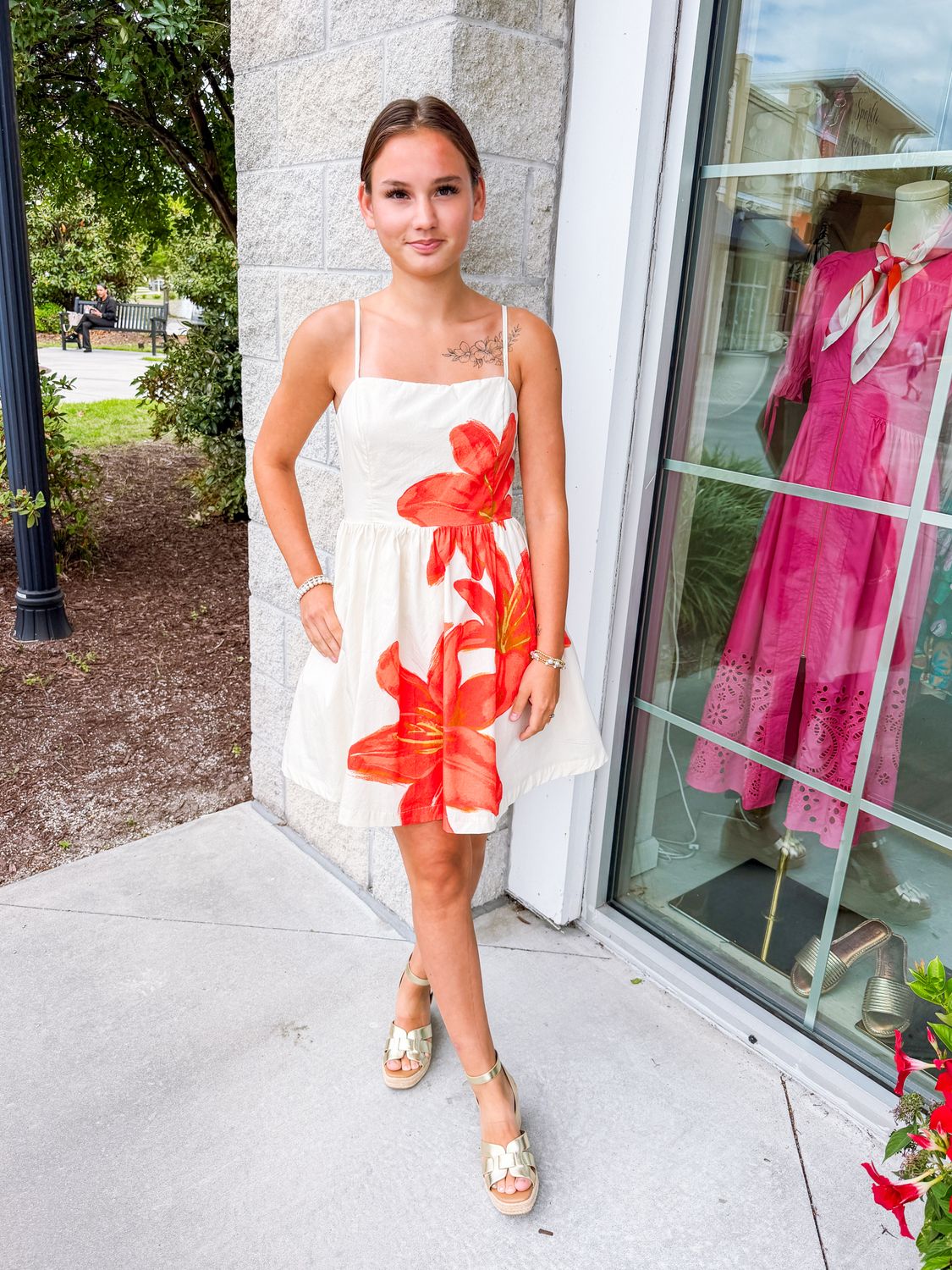 Floral Dress - Ivory