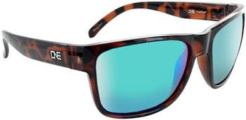 ONE Kingfish Polarized Sunglasses: Shiny Dark Demi with Polarized Smoke Green Mirror Lens